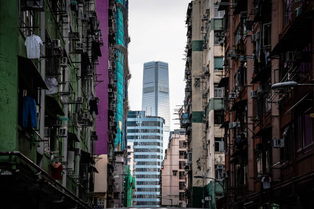 istock Overcrowded residential building in Hong Kong 1291589585