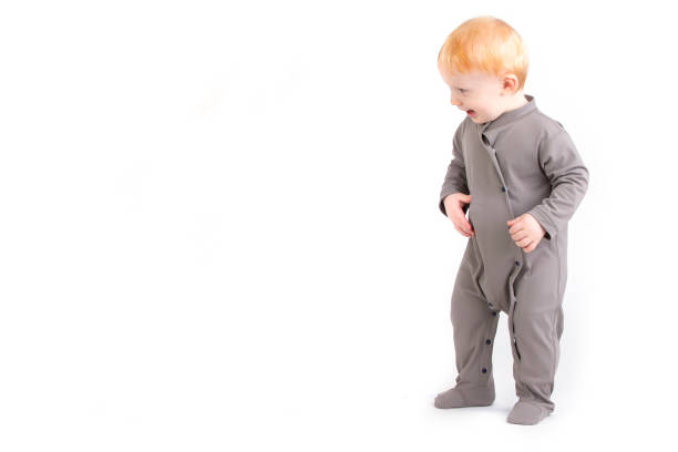 istock On a white background, a funny baby 1291590667