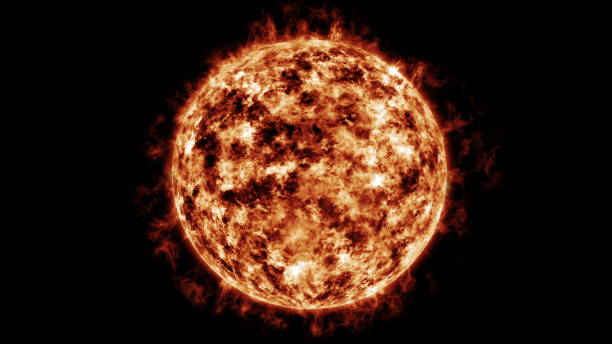 istock Sun solar atmosphere isolated on black background. 3D render. Realistic 3D animation. 1291590745