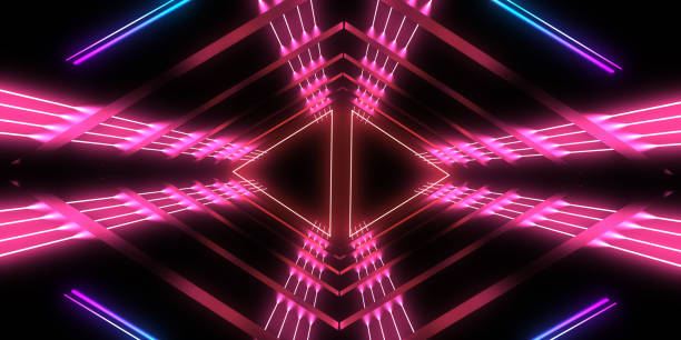 istock 3D abstract background with neon lights. neon tunnel .space construction . 3d illustration 1291591091