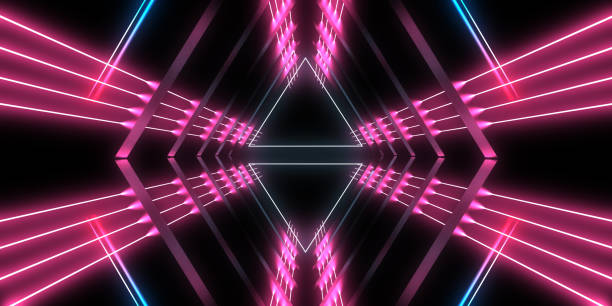 istock 3D abstract background with neon lights. neon tunnel .space construction . 3d illustration 1291591093