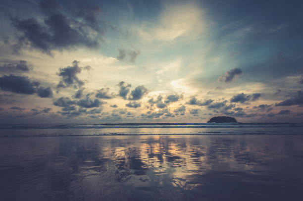 istock Colorful Sunset And Reflection At Phuket Beach, Maya Bay, Thailand 1291597766