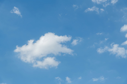 Blue sky with white clouds.