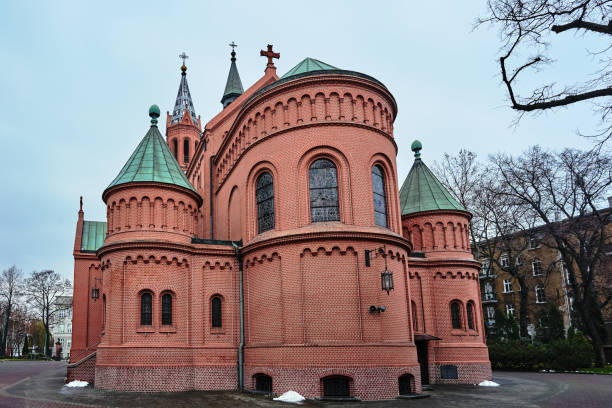 A historic, neo-Gothic Catholic church in the city of Poznan