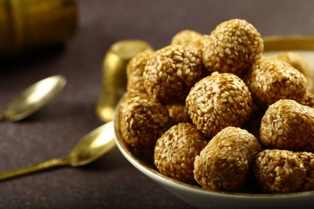 istock Healthy vegan diet snack - sesame balls. 1291598439