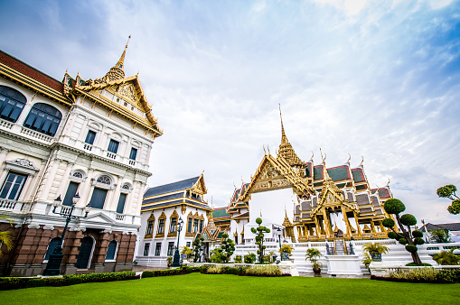 Park, Grand Palace And Wat Phra Kaew In Bangkok, Thailand