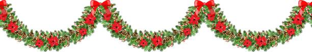 istock Christmas holiday decorative seamless garland of tree branches. Tradition hand drawing vector illustration. 1291598854