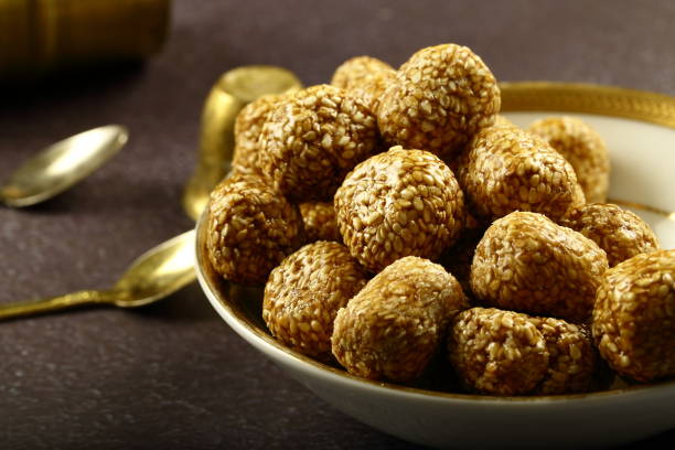 istock Healthy sesame balls served in plate. 1291598911