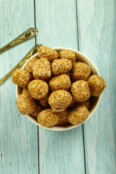 istock Organic sesame balls- top view 1291599190