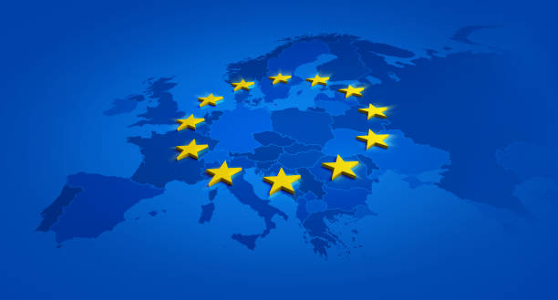 знамя европейского союза - евросоюз stock illustrations