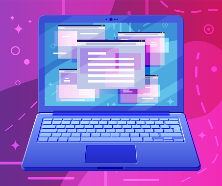 Operating System User Interface Images Operating System User Interface On Laptop Stock Illustration - Download ...