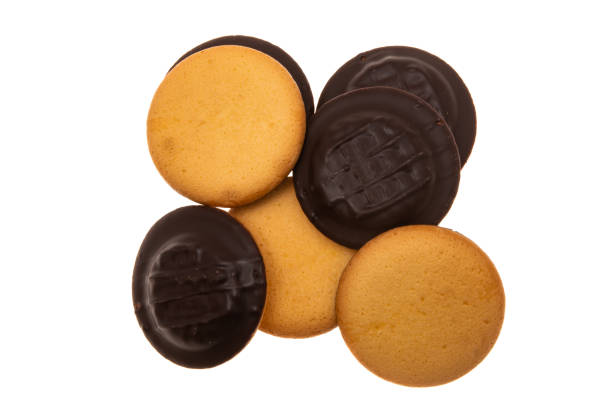 istock chocolate biscuit cookies with orange jam isolated 1291604558