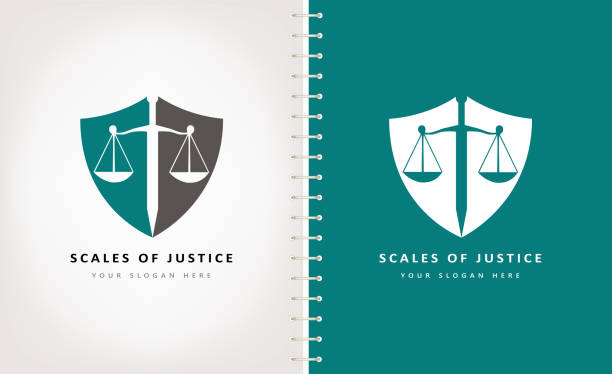 정의 벡터 디자인의 저울 - scales of justice stock illustrations