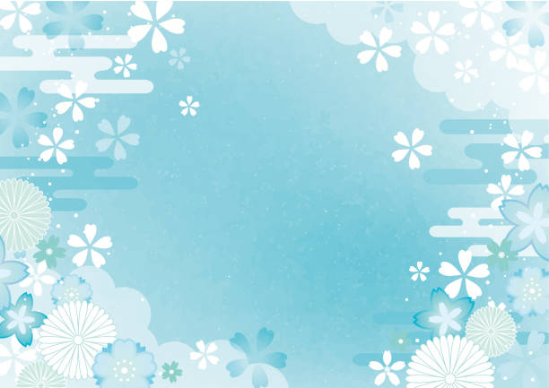 Cherry blossom background material_Japanese style Cherry blossom background material_Japanese style flower backgrounds cherry blossom spring stock illustrations