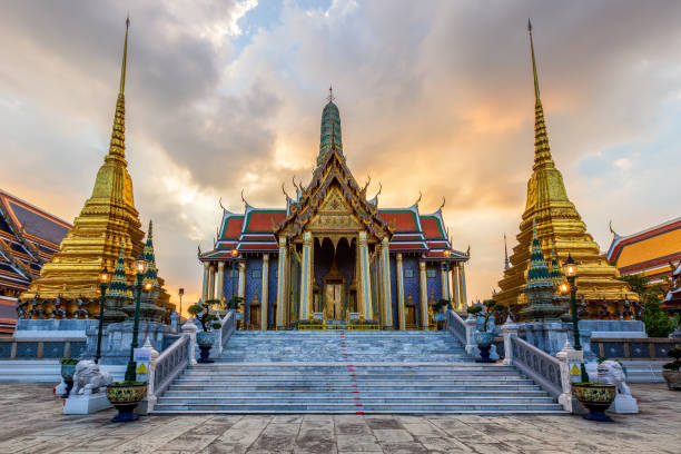 Temple of the Emerald Buddha or Wat Phra Kaew temple. Temple of the Emerald Buddha or Wat Phra Kaew temple, Bangkok, Thailand grand palace bangkok stock pictures, royalty-free photos & images