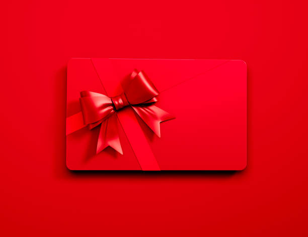 istock Red Gift Card with tied Bow 1291607380