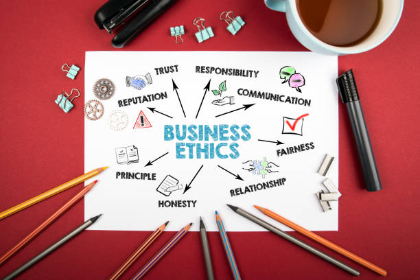 istock Business Ethics. Trust, Reputation, Communication and Relationship concept. Chart with keywords and icons 1291607401