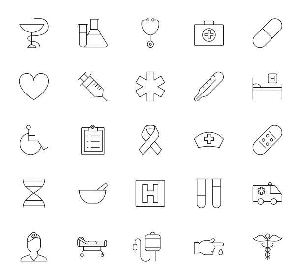 Medicine Icon Set vector art illustration