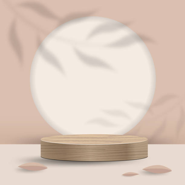 istock Abstract minimal scene on pastel background with cylinder podium and leaves. Stage mockup showcase for product, banner, sale, presentation, cosmetic and discount. 3d vector illustration. 1291610534