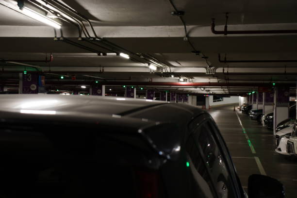 istock Car Park Guidance System light signal. 1291611702