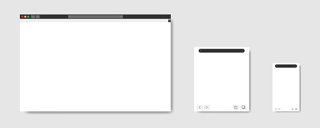 Browser window web elements. Vector illustration. Website template design.