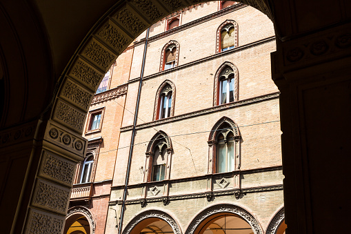 Street façade detail. Bologna, Italy, Europe