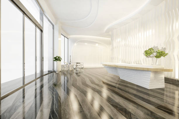 istock 3d rendering modern luxury hotel and office reception and lounge  hall 1291612790
