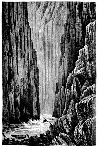 der grand canyon ist ein steilschlucht, der vom colorado river in arizona geschnitzt wurde. - grand canyon stock-grafiken, -clipart, -cartoons und -symbole