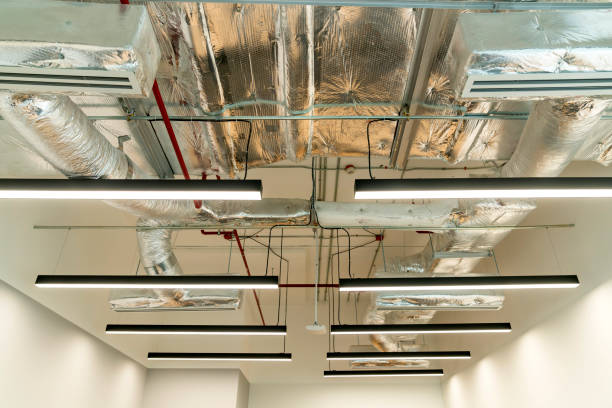 electricity and air condition duct line system interior constrction design concept electricity and air condition duct line system interior constrction design concept temperatur stock pictures, royalty-free photos & images