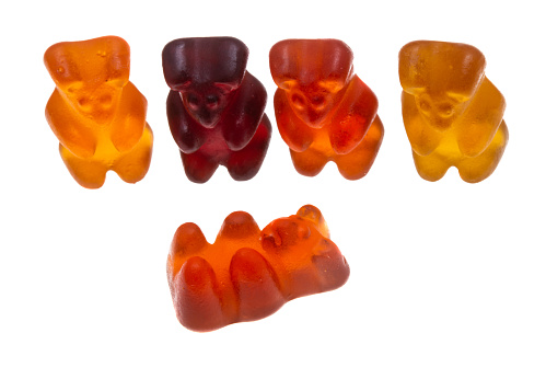 gummy bears isolated on white background