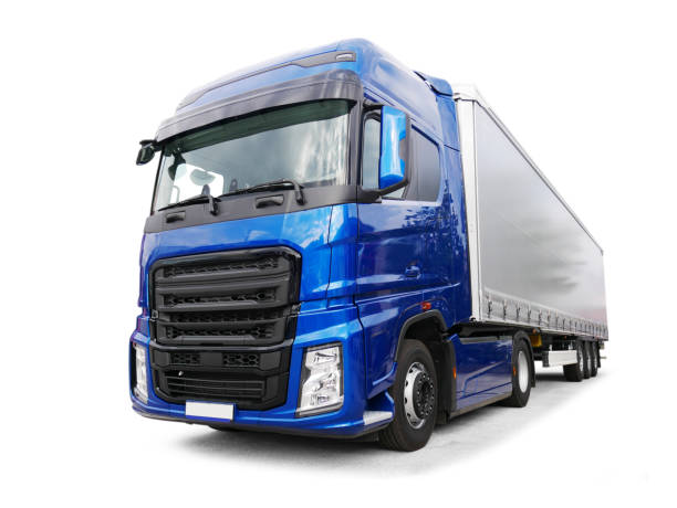istock Blue Heavy Truck Isolated on White 1291616794