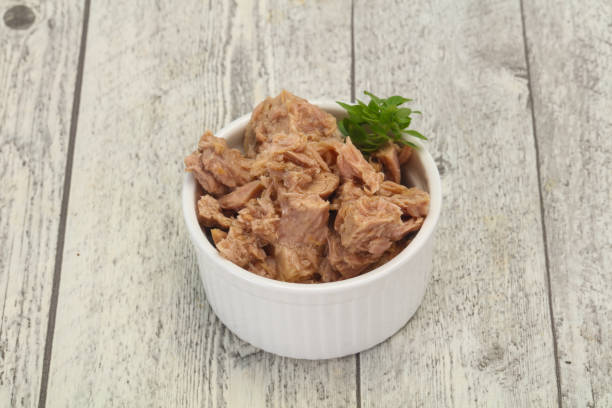 istock Canned tuna fish in the bowl 1291621426