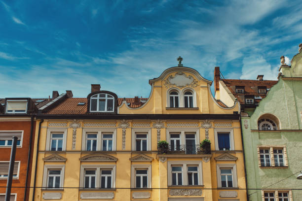 istock Germany, Bavaria, Munich, Jugendstil building, yellow facade 1291625420