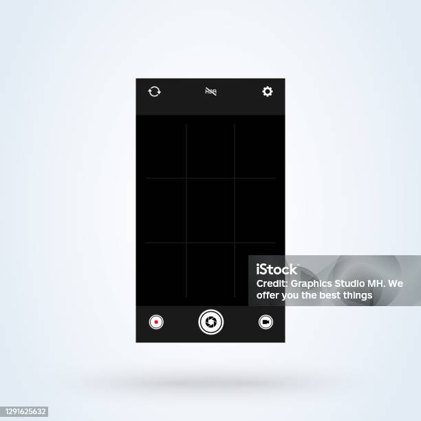 Camera App Screen Example Mobile Camera App Screen Template Mobile Phone With Camera Interface ...