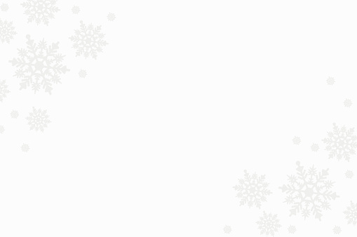 Winter composition made of snowflakes on white background with copy space, Christmas card, flat lay, top view.
