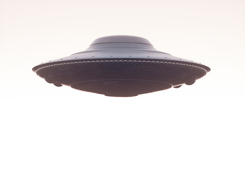 Unidentified Flying Object UFO. Clipping path included. 3D illustration.
