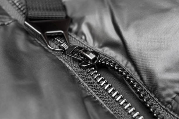 istock Zipper on the winter jacket. Close up. 1291639427