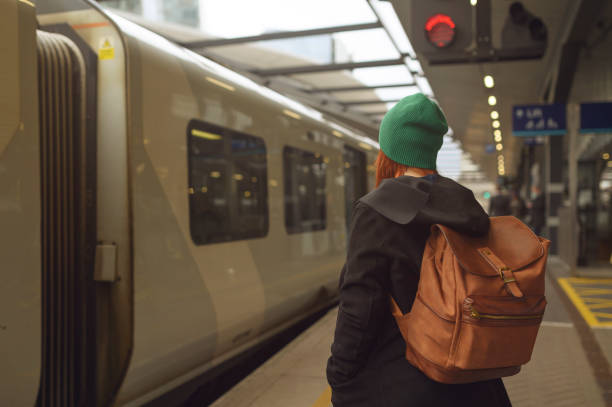 istock Train arriving at the station 1291652513
