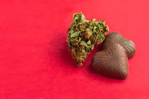 Photo of Chocolate Cannabis hearts infused with CBD for Valentine's Day