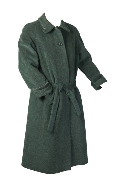 istock Female woolen coat with a hood isolated on a white background. 1291657148