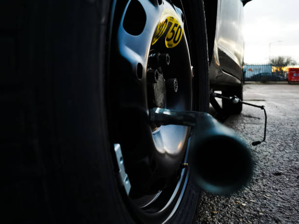 istock Car Spare Wheel With Speed Limit 1291669743