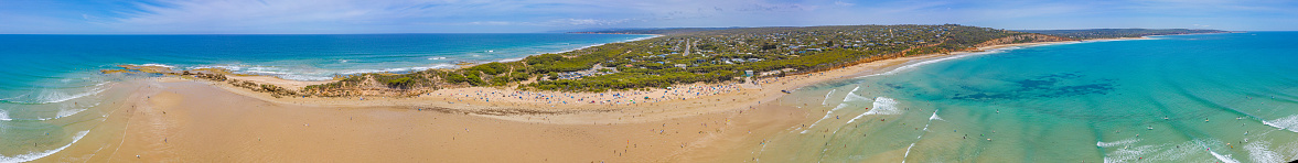 Aerial view of a beach at Anglesea in Australia