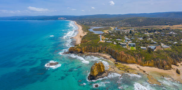 paesaggio naturale del santuario marino di eagle rock in australia - eagle tower foto e immagini stock