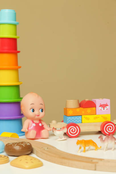 istock Colorful children's toys on table. 1291674856