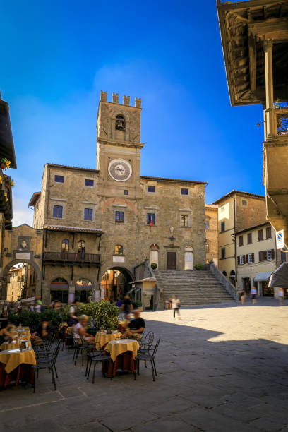 istock Cortona tuscan town square in italy 1291677975