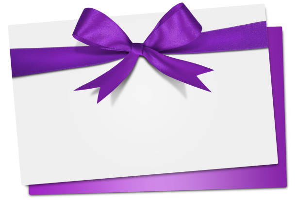 istock Gift card note with ribbon on isolated background 1291687112