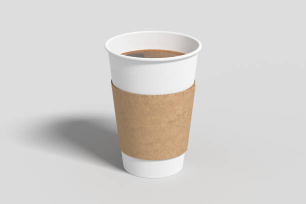 istock White take away coffee paper cup mock up with holder on white background. 1291689878