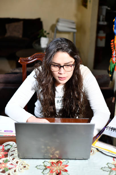 istock Young smiling woman doing home office 1291694137