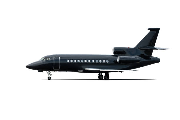 istock Modern black corporate business jet isolated on white 1291703847