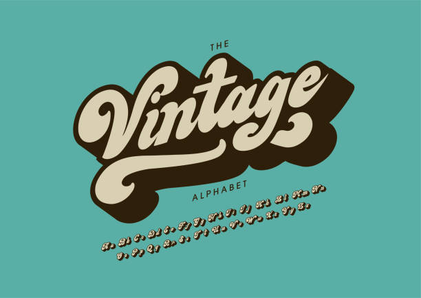 Stylized vintage alphabet font vector